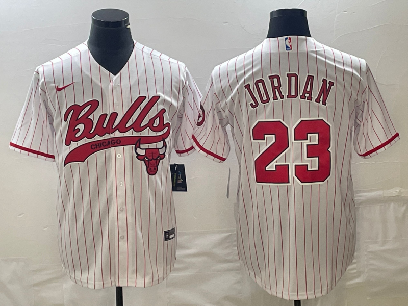 Men Chicago Bulls Blank 23 Jordan white Nike 2023 NBA Jerseys